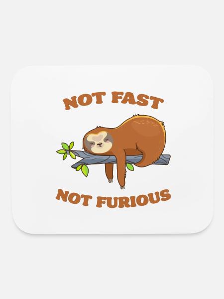 Not Fast Not Furious - Mouse pad Horizontal - white - Front