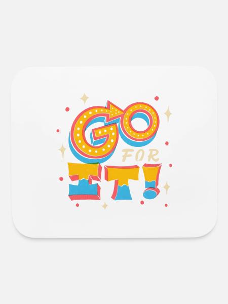 Go For It - Mouse pad Horizontal - white - Front