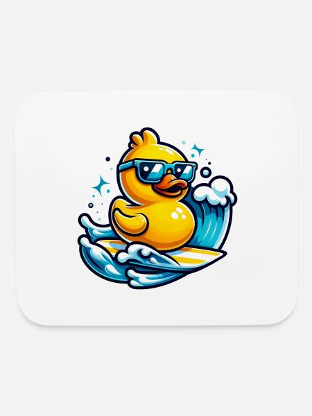 Surf's Up Ducky - Mouse pad Horizontal - white - Front