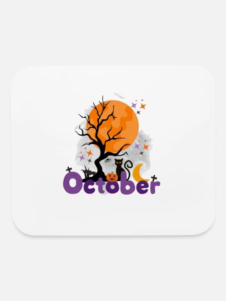 October - Mouse pad Horizontal - white - Front