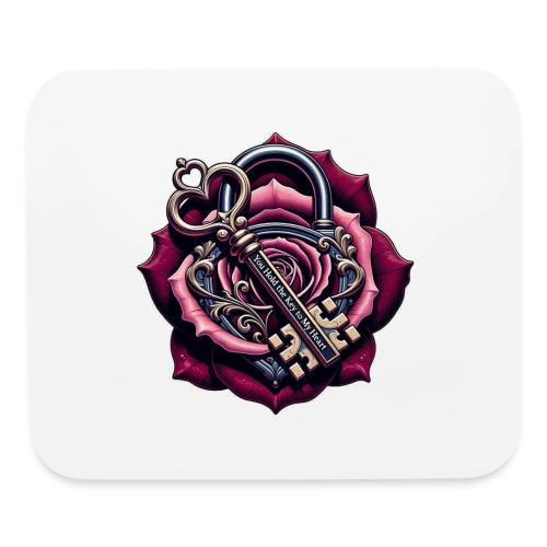You Hold the Key to My Heart Rose Lock T-Shirt - Mouse pad Horizontal