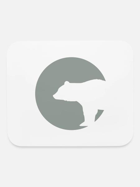 Bear Silhouette - Mouse pad Horizontal - white - Front