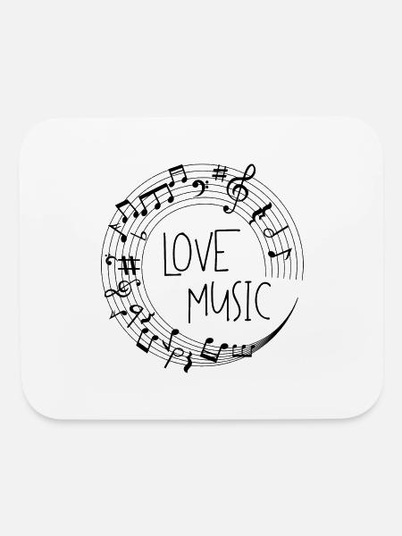 Love music - I love music - Mouse pad Horizontal - white - Front