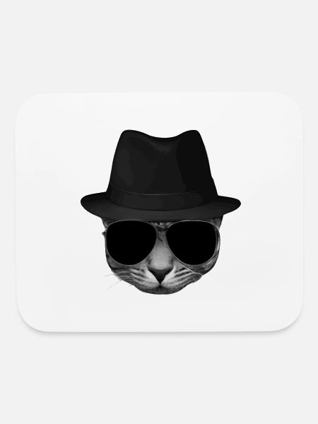 Blues Cat 1 Grayscale - Mouse pad Horizontal - white - Front