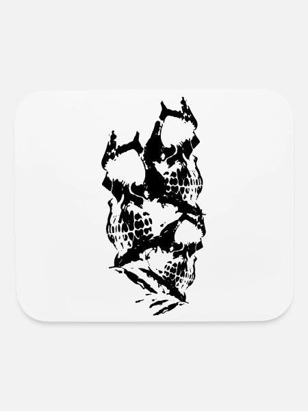 Bone Face - Black - Mouse pad Horizontal - white - Front