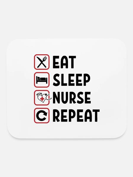 Eat Sleep Nurse Repeat - Mouse pad Horizontal - white - Front