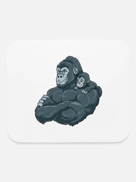 Strong Gorilla with Gorilla Kid for a Gorilla - Mouse pad Horizontal - white - Front