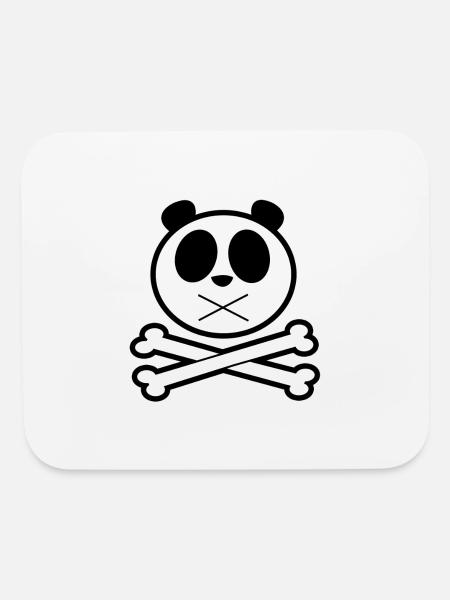 Panda Cross Bone - Mouse pad Horizontal - white - Front