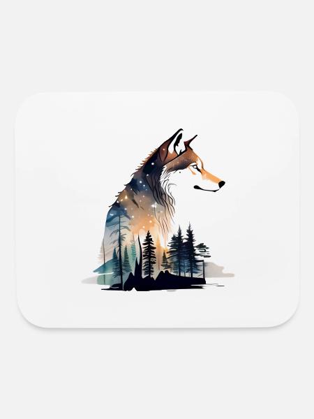 Wolf Pine Trees - Mouse pad Horizontal - white - Front