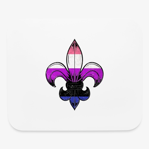 Genderfluid Pride Flag Fleur de Lis TShirt - Mouse pad Horizontal