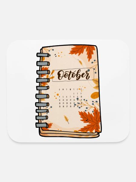 October - Mouse pad Horizontal - white - Front