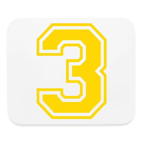Number 3 in a classic athletic collegiate font - Mouse pad Horizontal