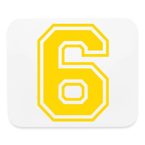 Number 6 in a classic athletic collegiate font - Mouse pad Horizontal