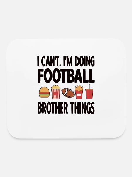 Football Player Brother Funny Football Brother - Mouse pad Horizontal - white - Front