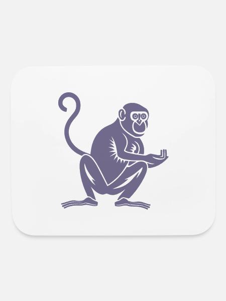 Monkey Silhouette - Mouse pad Horizontal - white - Front