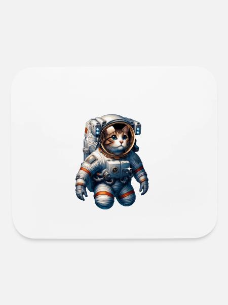 A cat in an astronaut suit - Mouse pad Horizontal - white - Front