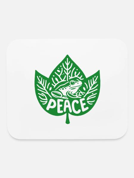 Peaceful Frog - Green version - Mouse pad Horizontal - white