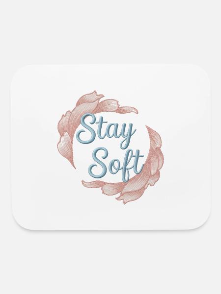 Stay Soft Floral Wreath - Mouse pad Horizontal - white - Front
