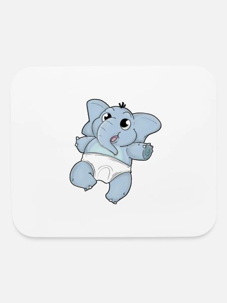 Cute Elephant Baby in Diapers Design (ideal gift) - Mouse pad Horizontal - white - Front