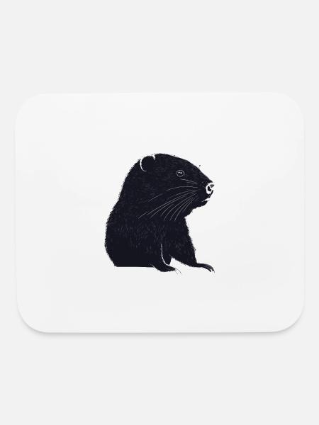 A silhouette of a beaver - Mouse pad Horizontal - white - Front