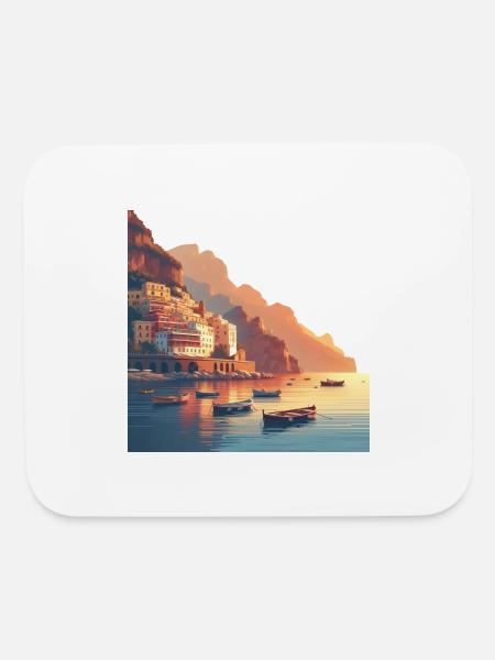 Soirée à Amalfi - Tapis de souris - blanc - Devant