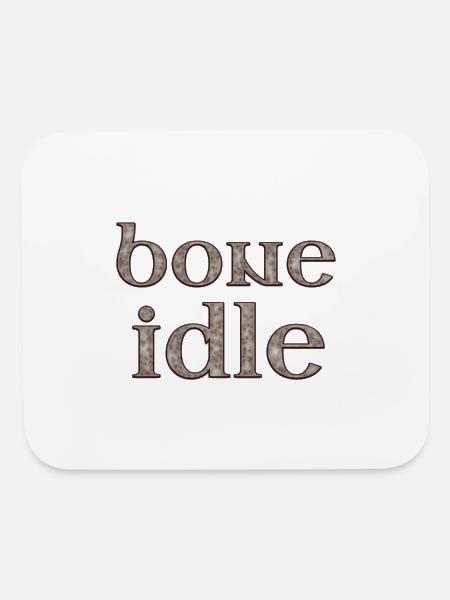 Bone Idle Bone Letters - Mouse pad Horizontal - white - Front