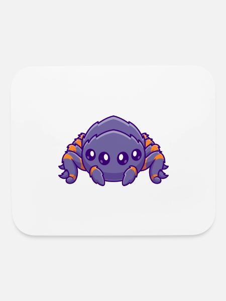 Cute Tarantula toon - Mouse pad Horizontal - white - Front