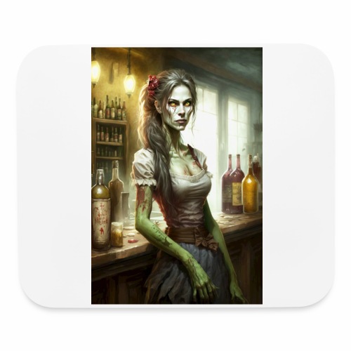 Zombie Bartender Girl 02: Zombies In Everyday Life - Mouse pad Horizontal