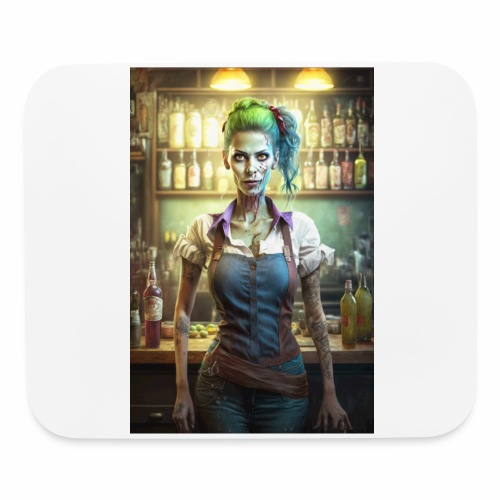 Zombie Bartender Girl 01: Zombies In Everyday Life - Mouse pad Horizontal