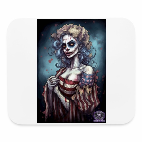 Patriotic Undead Zombie Caricature Girl #13 - Mouse pad Horizontal