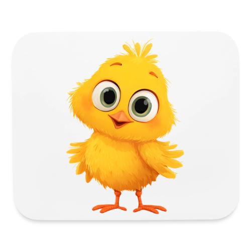 Sweet Yellow Cartoon Chick with Joyful Smile - Mouse pad Horizontal