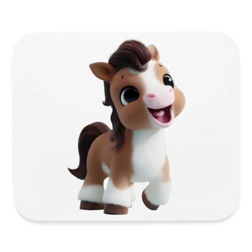 Sweet Cartoon Baby Pony in Brown and White - Mouse pad Horizontal