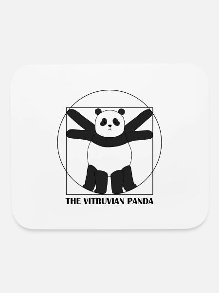 Idealer Panda Proportions Leonardo Da Vinci - Mouse pad Horizontal - white - Front