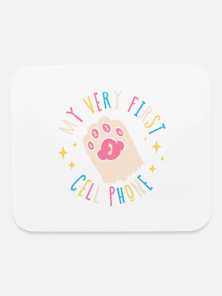 Paws My Very First Cell Phone For Emergency Calls - Mouse pad Horizontal - white - Front