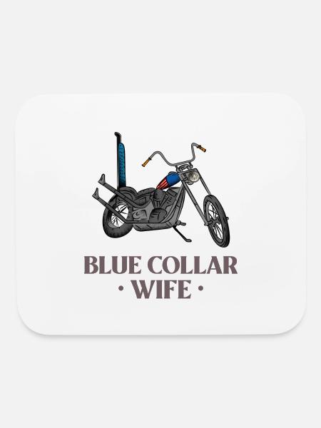 Blue Collar Wife Motorcycle - Mouse pad Horizontal - white - Front