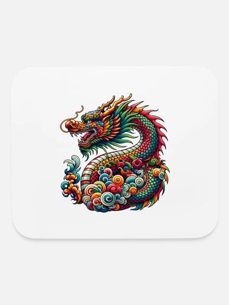Eternal Guardian of the Celestial Dragon - Mouse pad Horizontal - white - Front
