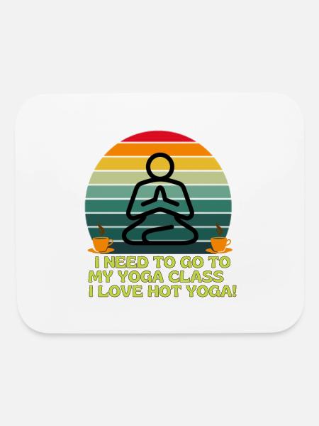 I Love Yoga With coffee - Mouse pad Horizontal - white - Front