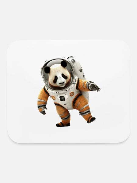 Panda Astronauts Suit - Mouse pad Horizontal - white - Front