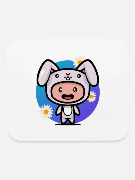 Kid In Rabbit Suit - Mouse pad Horizontal - white - Front