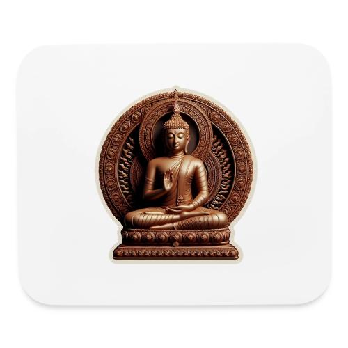 Buddha Statue in meditation and Hand Mudra - Mouse pad Horizontal