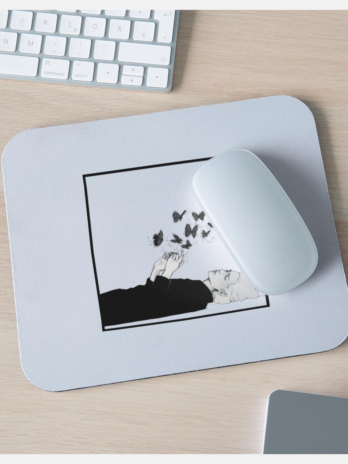 Breath of Butterflies - Mouse pad Horizontal - white - Front
