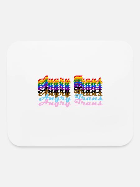 Angry Trans - Mouse pad Horizontal - white - Front