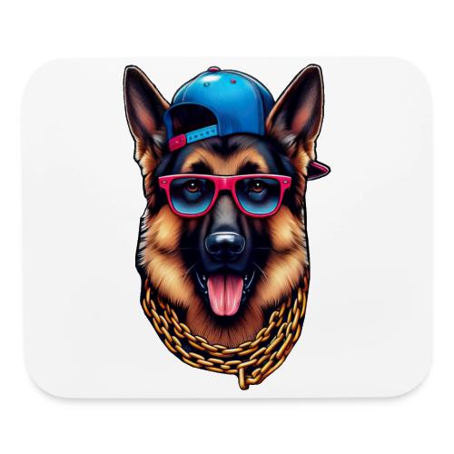 Cute German Shepherd Wearing a Cap - Mouse pad Horizontal