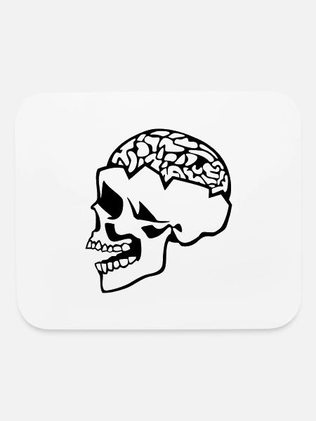 Skull Brain - Mouse pad Horizontal - white