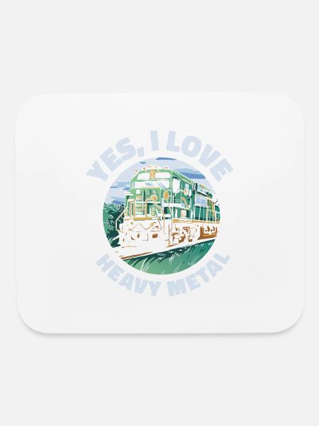 Train Transportation Locomotive Heavy Metal - Mouse pad Horizontal - white - Front