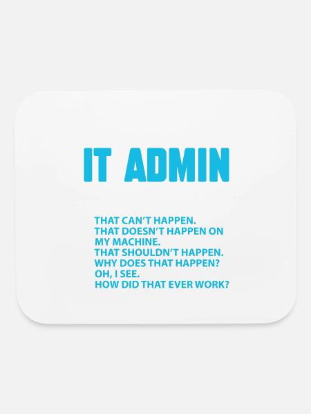 Stages Of It Admin Debugging - Mouse pad Horizontal - white - Front