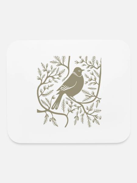 Bird Silhouette - Mouse pad Horizontal - white - Front