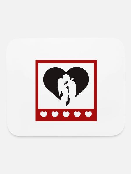 Romantic Silhouette Kiss - Mouse pad Horizontal - white - Front