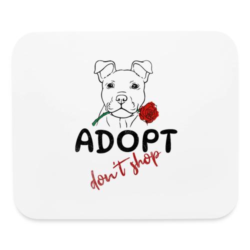 Retro Adopt Dont Shop Cute Puppy Rose Tee - Mouse pad Horizontal