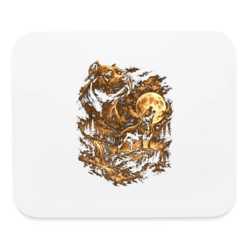 Pit Bull Howling Moon Fantasy Forest Tee - Mouse pad Horizontal